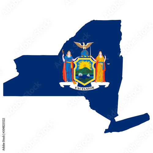 Map Flag of the U.S. state of New York Vector illustration Eps 10