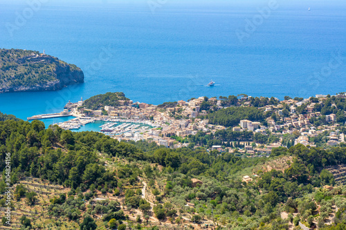 Port de Soller, Majorca seaside resort, a popular tourist destination. Baleares, Spain