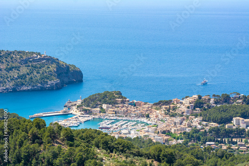 Port de Soller, Majorca seaside resort, a popular tourist destination. Baleares, Spain