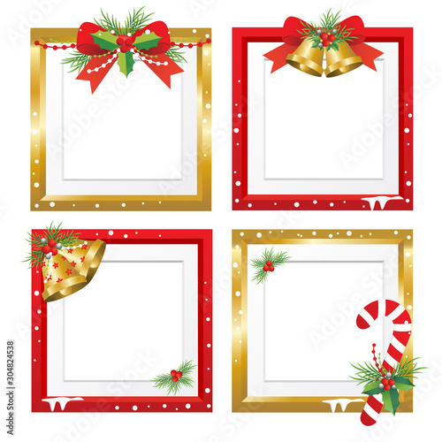 Set of Christmas frames,vector christmas border, christmas frame picture, christmas decoration