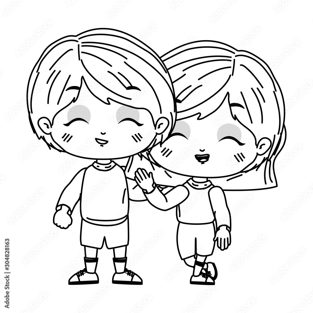 Girl and boy cartoon vector design Girl and boy cartoon vector design