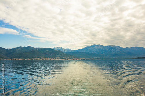  the different suburb views of nature, mountains, forests and seascapes of bay of Tivat of Adriatic sea, Montenegro photo