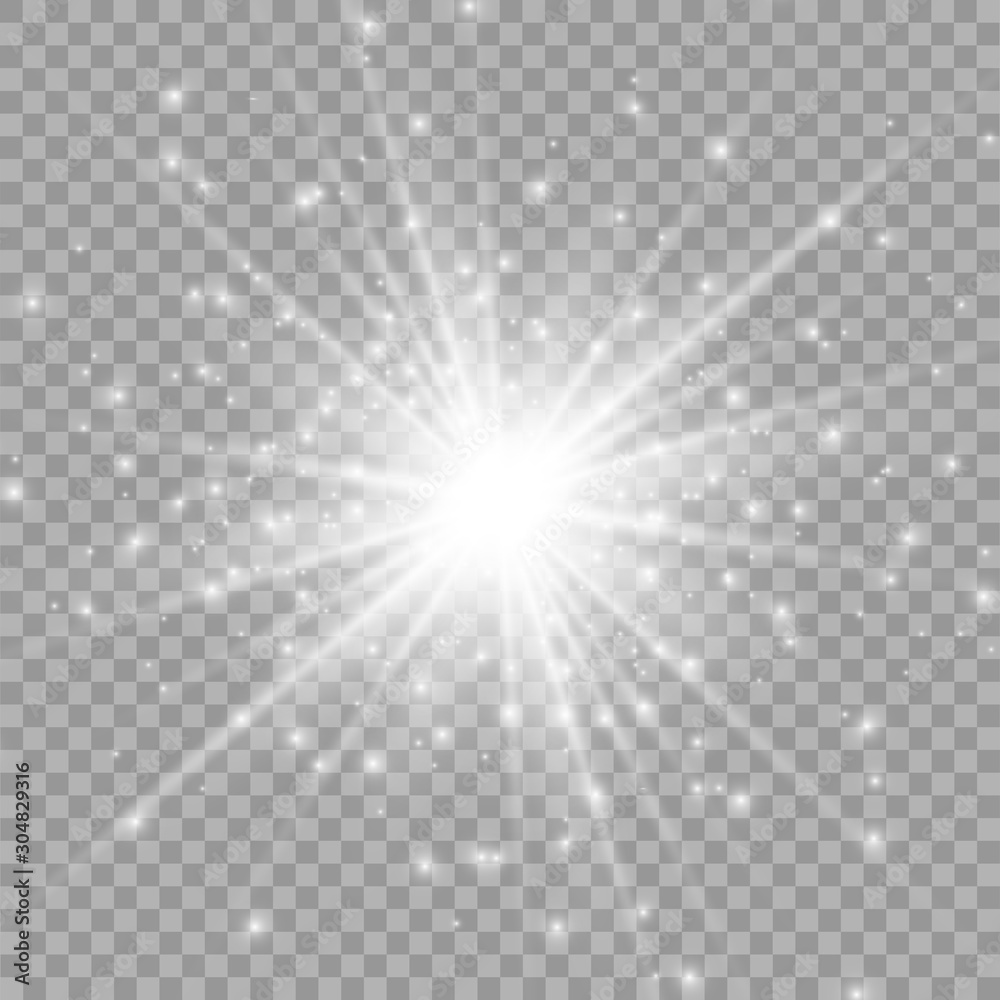 Glow light effect. Star burst with sparkles.Sun. Vector illustration	