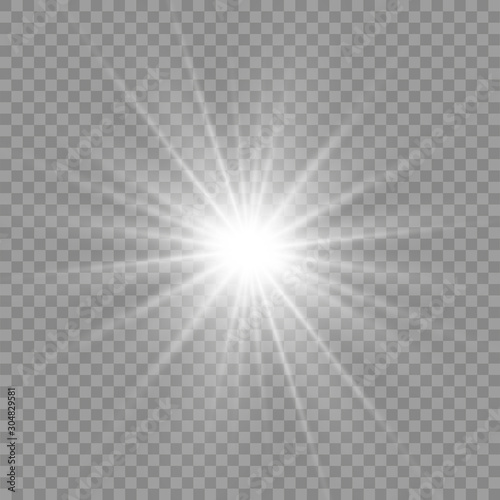 Glow light effect. Star burst with sparkles.Sun. Vector illustration 