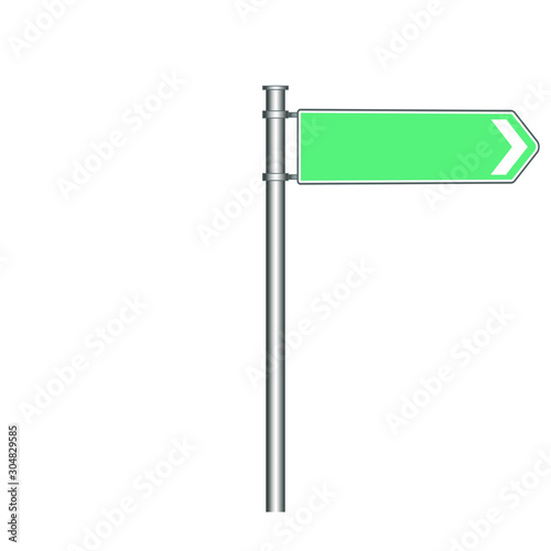 Blank road sign isolated on white.