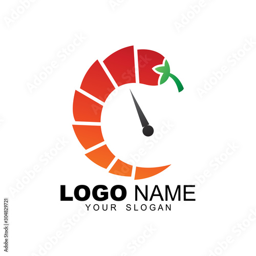 Illustration of the level of chili taste, Speedometer chili logo