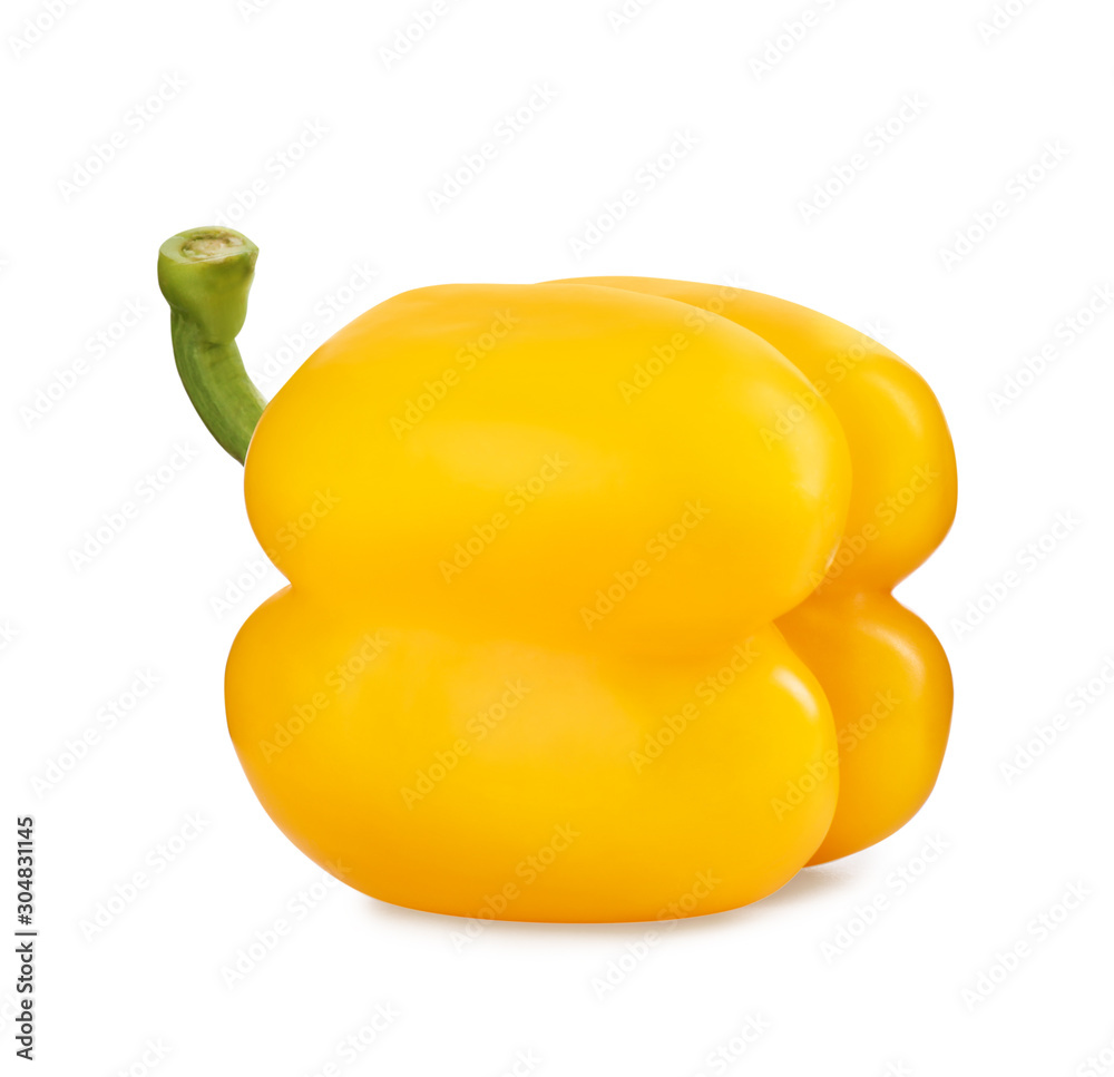 Ripe yellow bell pepper isolated on white Ripe yellow bell pepper isolated on white