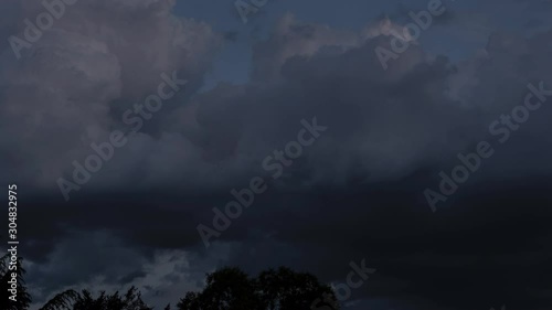 Time lapse of threatening clouds forming in the sky, weather cloudscape