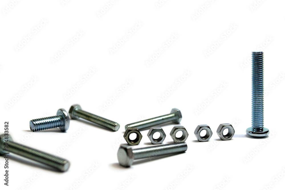 Screws and nuts like abstract concept of male erection and potency Screws and nuts like abstract concept of male erection and potency