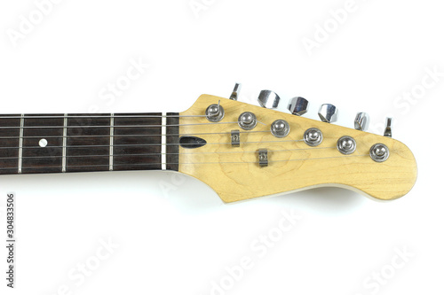 Εκτύπωση καμβά six-string electric guitar neck isolated on white background