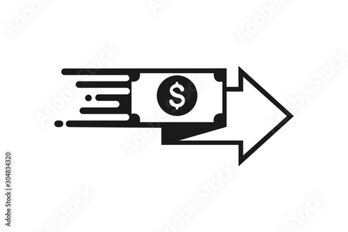fast money transfer icon, quick money transfer icon, fast pay icon vector illustration