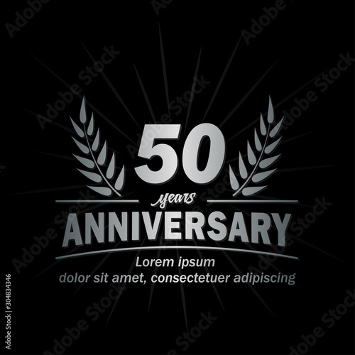 50 years logo. Fifty years anniversary vector and illustration design template.