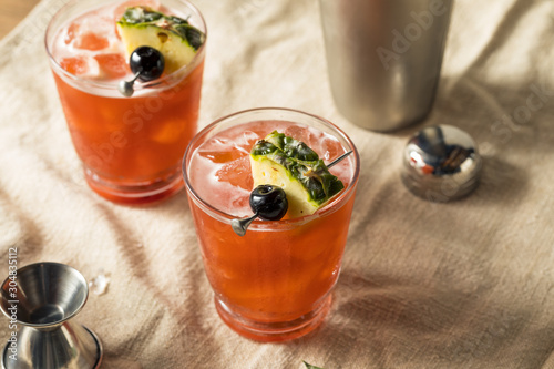 Fototapeta Naklejka Na Ścianę i Meble -  Alcoholic Jungle Bird Rum Tiki Cocktail