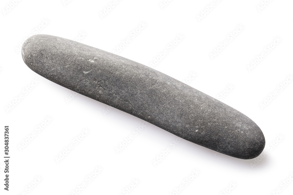 Gray smooth pebbles of gray color isolated on a white background. Oblong stone Gray smooth pebbles of gray color isolated on a white background. Oblong stone
