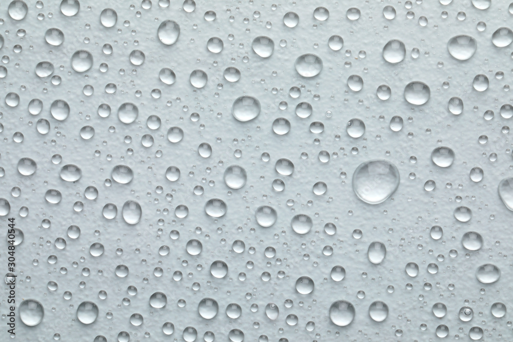 Water drops on white background, top view Water drops on white background, top view