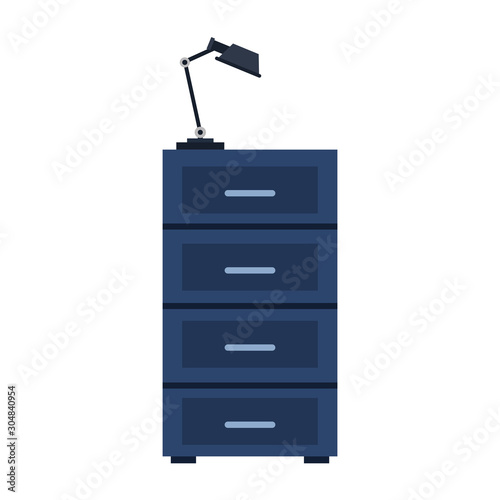 file cabinet with desk lamp icon