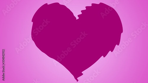 Ripplig heart with pink background photo