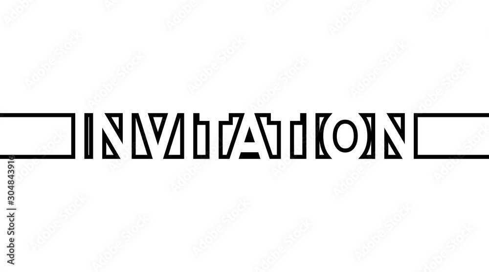 Invitation card caption as black continuous outline vector Stock