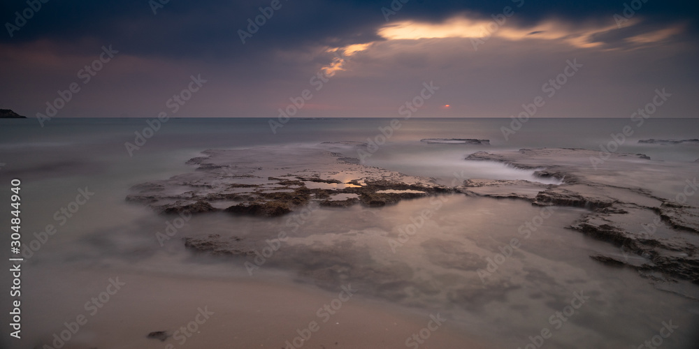 Fototapeta premium Cloudy weather on israeli sea coast travel