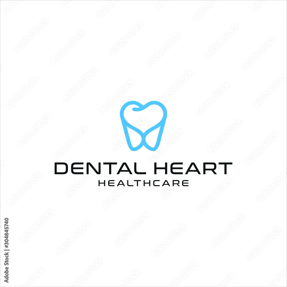 dental heart health care logo illustration vector icon premium quality
