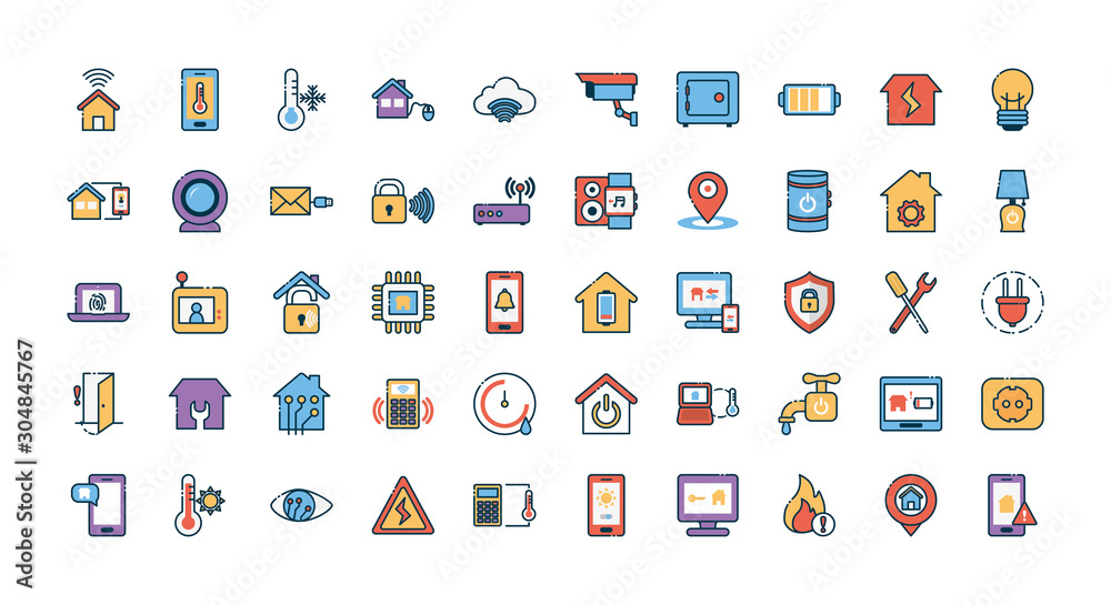 Smart home icon set vector design Smart home icon set vector design