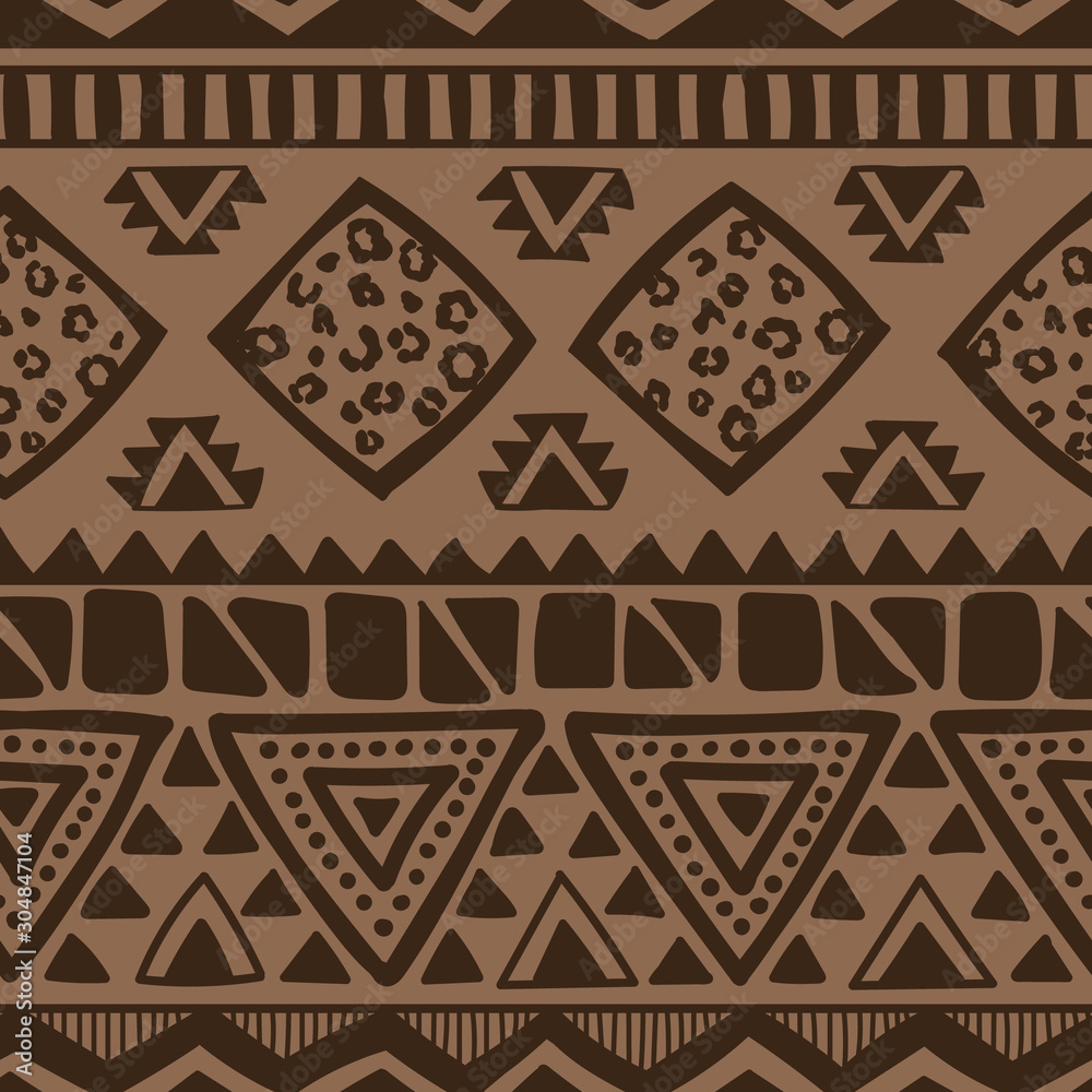 Vector seamless ethnic pattern. Hand drawn print for fabric, textile, wallpaper Vector seamless ethnic pattern. Hand drawn print for fabric, textile, wallpaper