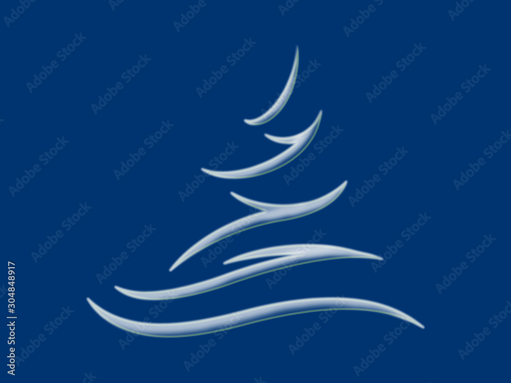 Symbol of the fir tree on a blue background