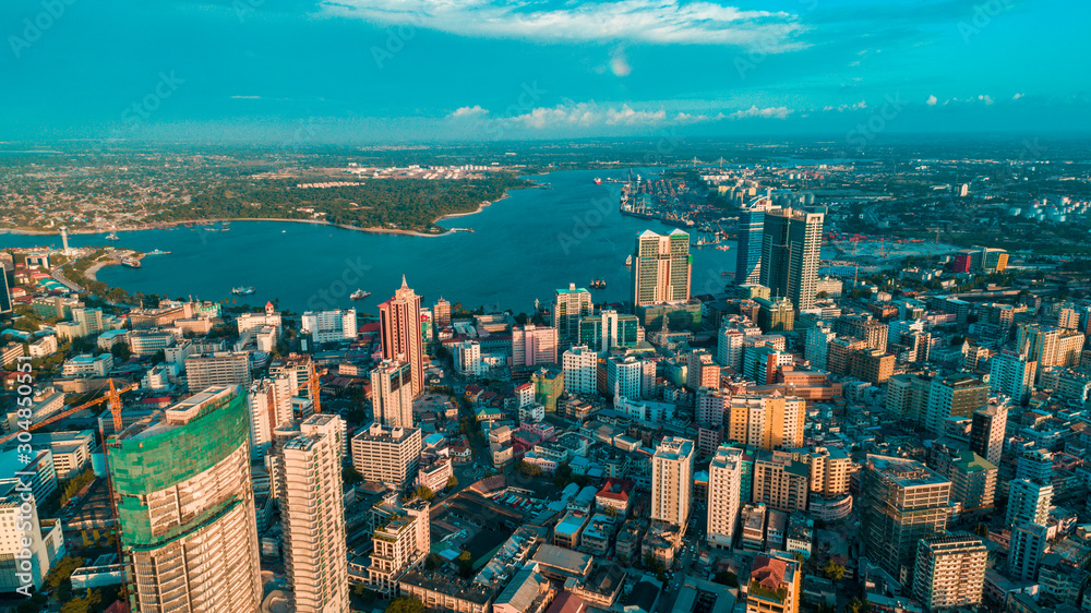 aerial view of the haven of peace, city of Dar es Salaam