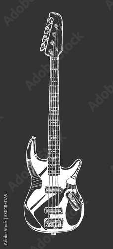 Electric bass guitar.