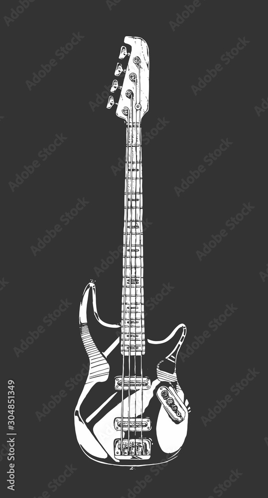 Obraz premium Electric bass guitar.
