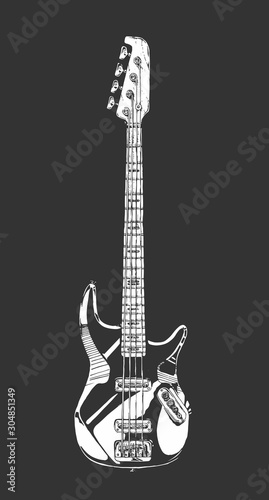 Electric bass guitar.
