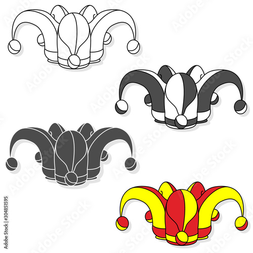 Jester hat vector image solated on white background...