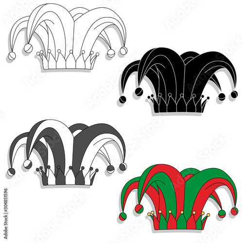 Jester hat vector image solated on white background...