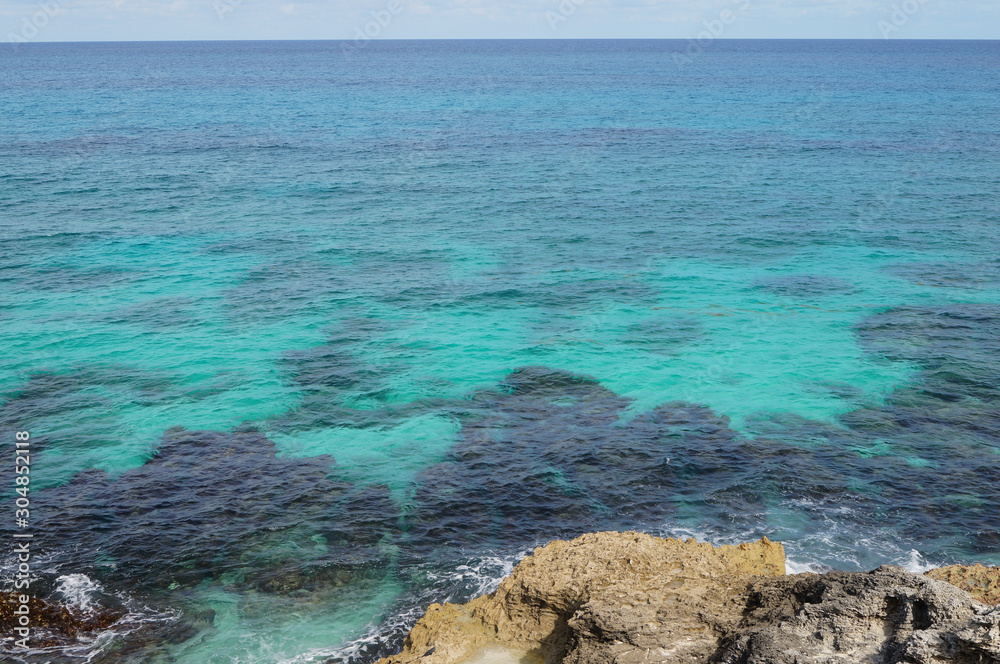 beautiful amazing  tranquil turquoise ocean. caribbean