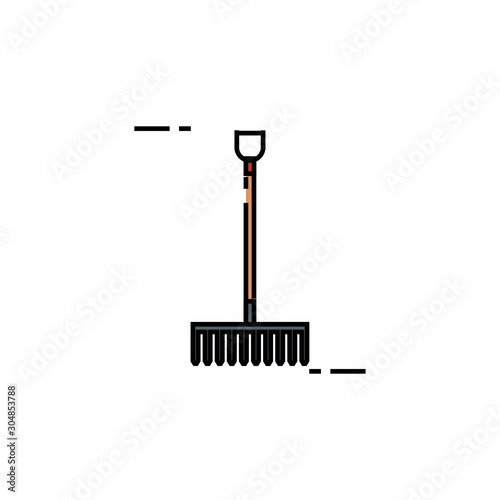 Isolated rake utensil icon fill design