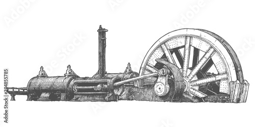Obraz na plátně Stationary steam engine