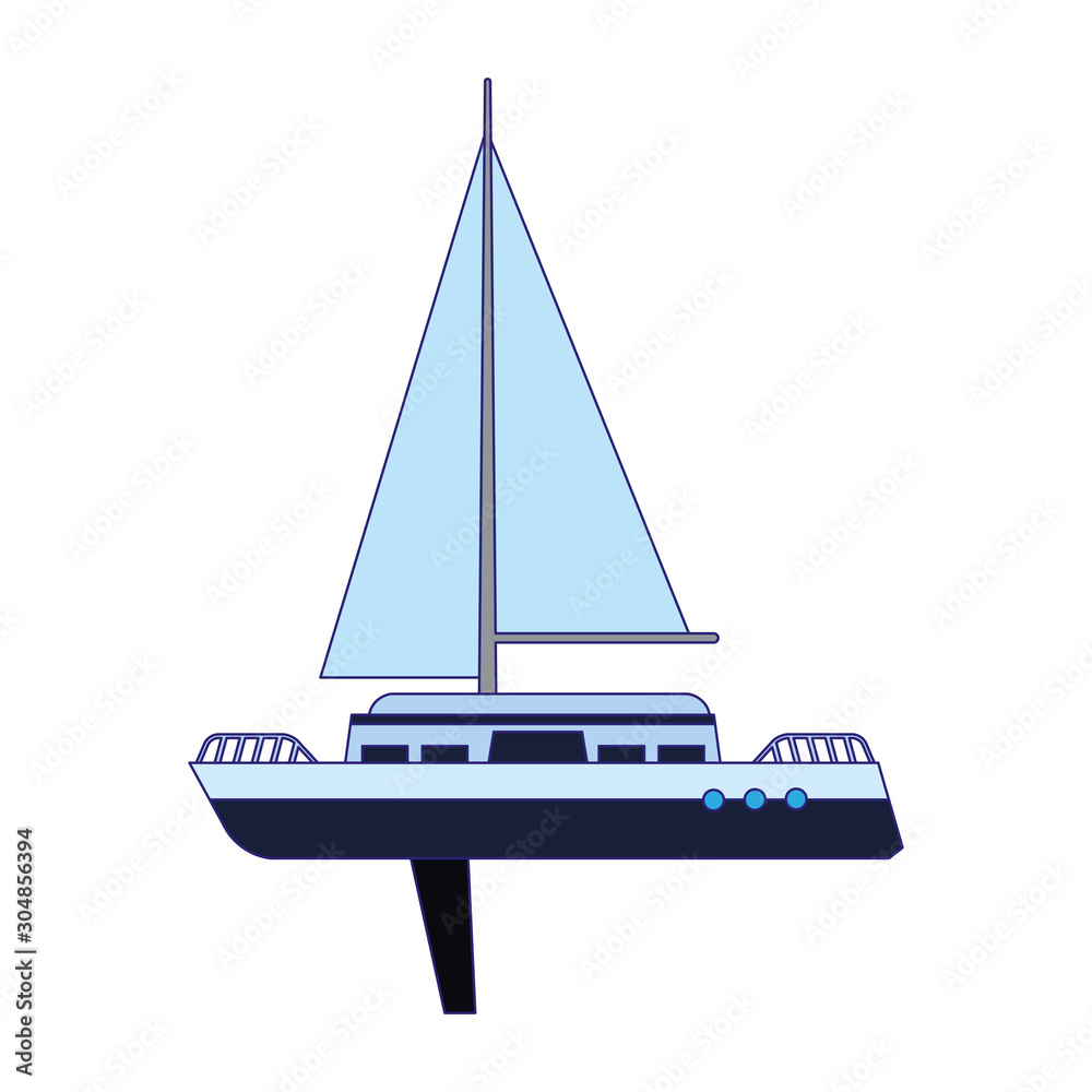 sail boat icon, flat design
