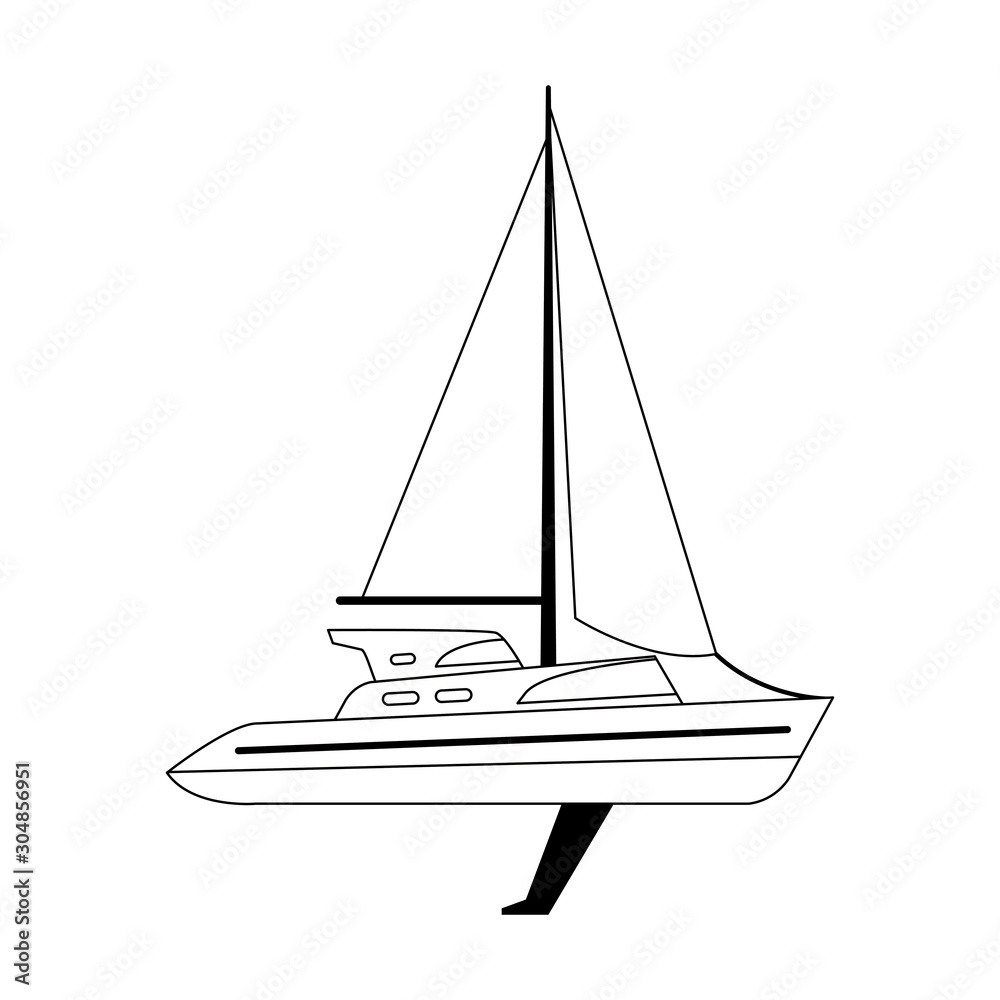 sailboat icon, flat design sailboat icon, flat design
