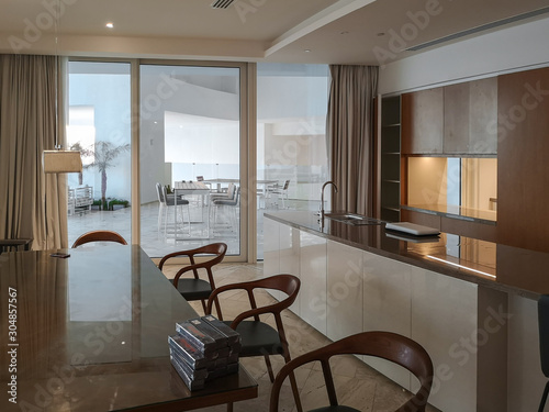 Photography Private luxurious hotel apartment on a high floor in a tower - modern design - D