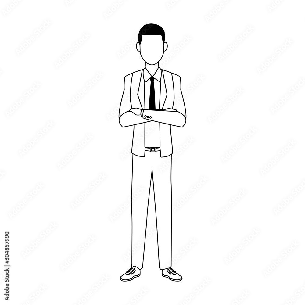 young businessman standing icon, flat design young businessman standing icon, flat design