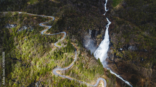Stalheimskleiva in the mountains of Norway