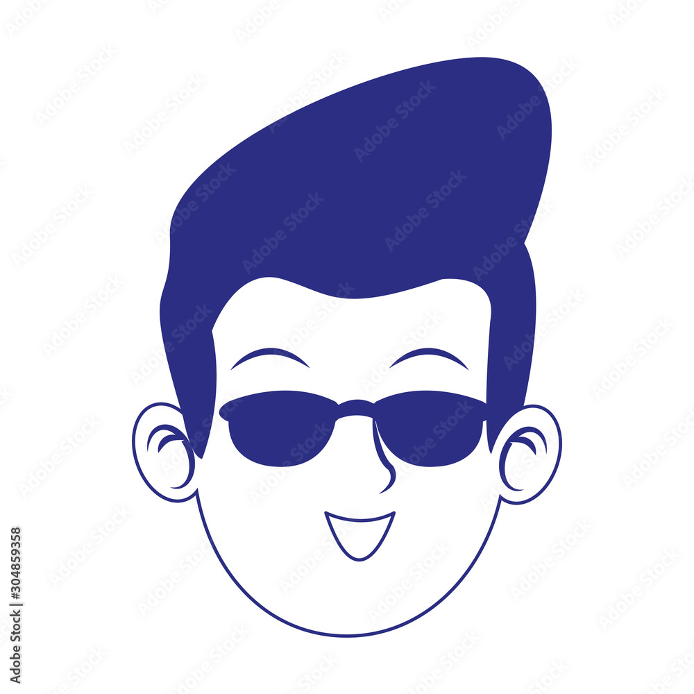 cool man face with sunglasses icon cool man face with sunglasses icon