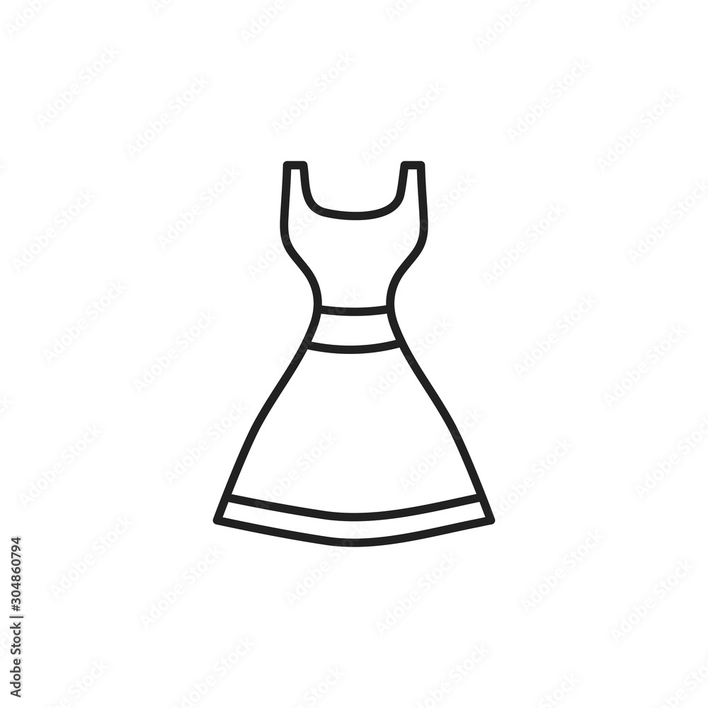 Isolated dress icon line design Isolated dress icon line design