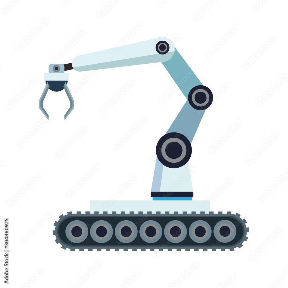 robotic arm icon over white background, artificial intelligence design ,