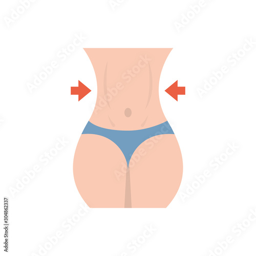 Isolated female body icon flat design