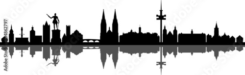 Regensburg City Skyline Vector Silhouette
