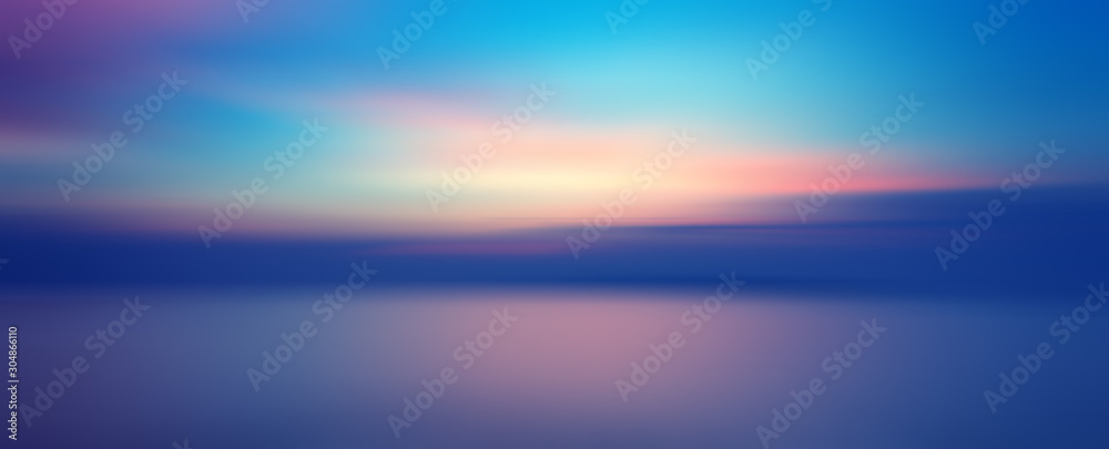 Motion blurred background of sunset on the sea - obrazy, fototapety, plakaty 