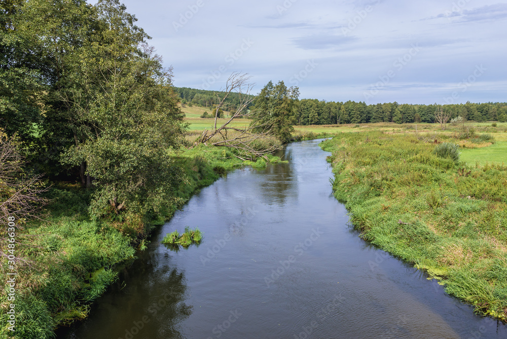 River Drweca seen from a road near Brodnica town in Poland River Drweca seen from a road near Brodnica town in Poland