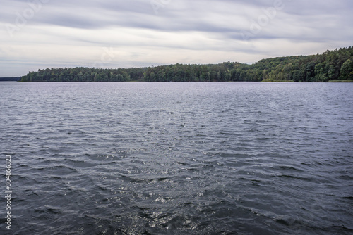 View on the Bachotek Lake located in Brodnica Lakeland region in Poland