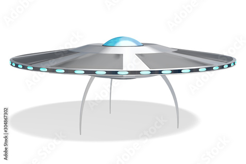 Flying saucer, UFO - 3D rendering